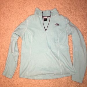 Teal fleece northface quarter zip